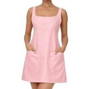 Amanda Uprichard Grady Dress Pink Front Pockets Women's Sz X-Small New With Tag